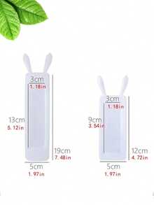Silicone Remote Control Protective Case, Minimalist Transparent Rabbit Ear Decor Remote Control Protective Box, Suitable For Home, School, Office, Household, Travel, Bags, Organization, Storage - Transparent - View 5