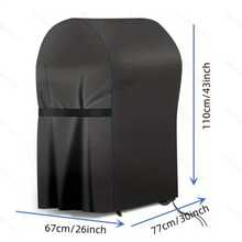 Universal Grill Cover Multi-Size|One-Piece 30-Inch Heavy-Duty With Drawstring, 210D Oxford Polyester Outdoor Protection, Fits All Grill Brands, Suitable For Most Brands , Brinkmann, Char Broil, Holland, Etc. - VelcroA Black - View 5