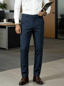Men's Professional Business Trousers, Formal Pants, Casual Straight-Leg Suit Pants, Office Wear Pants - Light Grey - View 2
