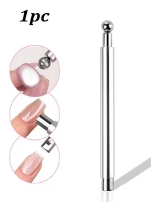 1 pieza Herramienta de arte de uñas de ojo de gato magnética 2 en 1, imán de ventosa de bola de acero para esmalte de gel de ojo de gato DIY - Multicolor - Ver 11