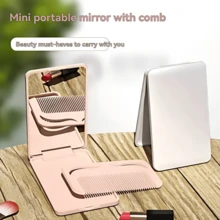 1 chiếc gương trang điểm nhỏ gọn cầm tay kèm lược, đồ dùng thiết yếu khi đi du lịch và dã ngoại. - Nhiều màu - Xem 1