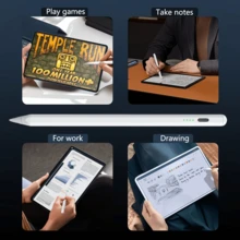 Bút cảm ứng đa năng tương thích với iPad 2018-2024, cảm ứng độ nghiêng, nhận diện lòng bàn tay, bút cảm ứng độ chính xác cao, độ trễ thấp tiên tiến, sạc USB, pin lithium-polymer có thể sạc lại, dùng để ghi chú, vẽ và ký tên - Bao gồm linh kiện điện tử. - Nhiều màu - Xem 8