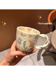 Cốc sứ 350ml họa tiết hoa lá và động vật tự nhiên, cốc uống sáng tại nhà, cốc cappuccino latte, bộ cốc đôi/bạn bè đồng bộ, hộp quà tặng mùa tựu trường. - Nhiều màu - Xem 11