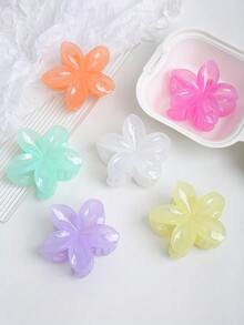 6 piezas Estilo bohemio Dulce Clips para el cabello de 8 cm con flores de margarita de color gelatina, Accesorios para el cabello con flores frescas minimalistas, Adecuado para moda casual diaria y vacaciones en la playa, Pinzas para el cabello, Pinzas elegantes para el cabello, Atuendos de verano - plumeria - Ver 6