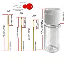 30 件/套十字绣针 3 种尺寸带针盒和穿线器，适合手工 DIY 刺绣 - 22#24#26#共30根+塑膠筒 - 查看 6