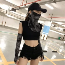 Máscara facial ligera y transpirable de seda de hielo para protección solar, pasamontañas unisex para exteriores con lazos para las orejas - Varios estilos - Ver 2