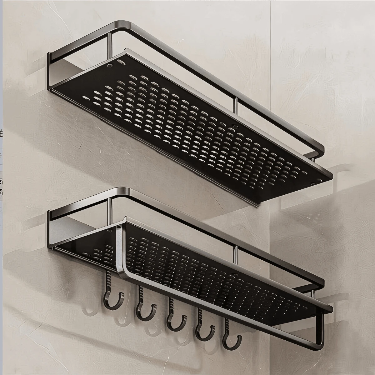 Aluminum Alloy Kitchen/Bathroom/Balcony Storage Rack, Waterproof & Rust-Proof, Bottle & Jar Organizer, Space-Saving, Two Installation Methods, No Drilling Required