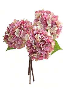 6/3/1 人造绣球花束，室内装饰，秋季装饰，仿真花卉，花园装饰，生日派对装饰，婚礼花篮，新娘捧花，家居装饰，餐厅，卧室，窗台装饰，花瓶装饰，情人节礼物，新年装饰，户外花园，返校季 - 中紫紅色 - 查看 3