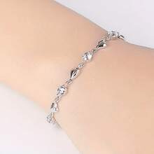 925 Sterling Silver Tennis Bracelet With Zirconia Inlay, Perfect For Daily Wear And Special Occasions - White - View 3