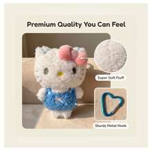 官方 Sanrio Hello Kitty 系列毛絨鑰匙圈/包包掛飾，超柔軟蓬鬆，美化您的包包，理想的包包配件禮物，適合粉絲玩樂、房間裝飾與展示，也是可愛的背包配件 - 彩色 - 查看 4