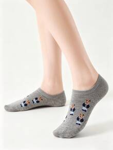 1/5 Pairs Cute Graffiti Casual Comfortable Breathable Spring/Summer Boat Socks - Multicolor - View 4