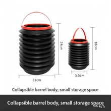 4L Collapsible Trash Can, Magic Bucket, Portable Retractable Water Bucket, Multi-Function Folding Storage Bucket For Outdoor Camping, Car Travel, Picnic, Car Washing, Space-Saving, Lightweight, Reusable Waste Bin, Suitable For Hiking, Camping, Backyard, Home, Kitchen, Office, Easy To Carry And Store - Multicolor - View 10