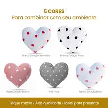 Decorative Pillow For Bedroom With Minimalist Romantic Heart Print And Filling - 桃紅白心 - 查看 6
