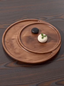 1个木质托盘,月牙形托盘,厨房收纳托盘,餐具木托盘,蛋糕托盘,零食托盘,水果托盘,厨房浴室托盘,生日展示架,婚礼糖果托盘,纸杯蛋糕托盘,天然木色,多场景适用 - 棕色 - 查看 8