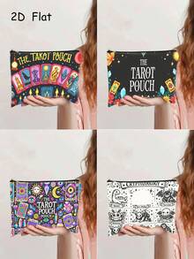 1 chiếc túi đựng mỹ phẩm in hình bài Tarot huyền bí, túi trang điểm có khóa kéo kiểu phù thủy, túi đựng đồ dùng hàng ngày khi đi du lịch, món quà hoàn hảo cho người yêu thích bài Tarot hoặc phụ nữ. - Nhiều màu - Xem 1