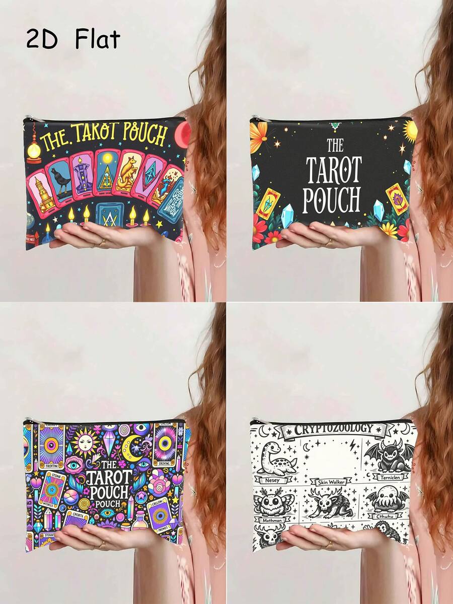 1 chiếc túi đựng mỹ phẩm in hình bài Tarot huyền bí, túi trang điểm có khóa kéo kiểu phù thủy, túi đựng đồ dùng hàng ngày khi đi du lịch, món quà hoàn hảo cho người yêu thích bài Tarot hoặc phụ nữ. - Nhiều màu - Xem 1