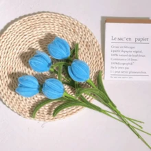1/2/3/4/5/6/7/8件成品管毛絨鬱金香花束，可愛毛絨仿真花，無花粉免維護，永久保存，適合居家辦公室裝飾，送給女友、好朋友的節日禮物，多色可選 - 彩色 - 查看 74