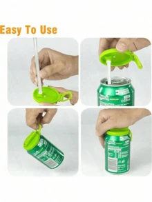 1pc Colorful Soda Can Lid With Straw, Silicone Straw Soda Can Lid, Reusable Soda, Beverage, Juice, Sparkling Water Can Lid (Please Follow The Steps To Install To Avoid Straw Detachment) - Multicolor - View 6