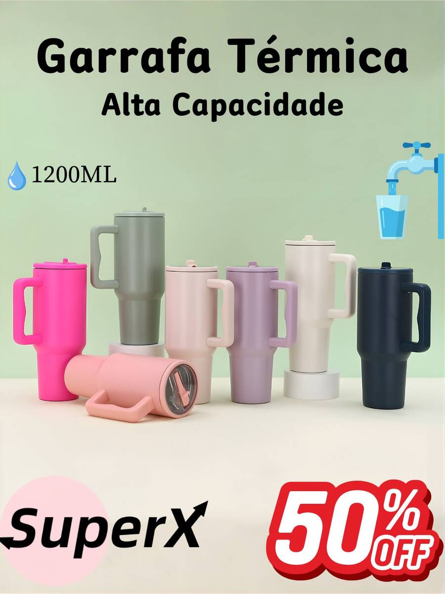 Car  Bottle, Leak-Proof, Retractable Spout, Keeps Drinks Hot/Cold - Orange - View 1