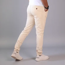 Stretch Gabardine Skinny Pants For Men John Silver - 黃色 - 查看 3