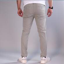 Pantalón Skinny de Gabardina Stretch para Hombre John Silver - Gris Claro - Ver 2
