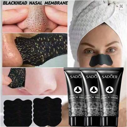 3pcs Charcoal Face Mask Peel Off - Blackhead Remover Mask - Facial Peeling & Nose Pore Cleaner - Black Head Remover For Face - Alternative To Pore Strips - Skin Care Masks