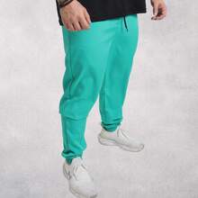 Men's Premium Tactel Pants 100% Polyester | Fitness, Running, Maximum Comfort - 水綠色 + 仙人掌果 - 查看 3