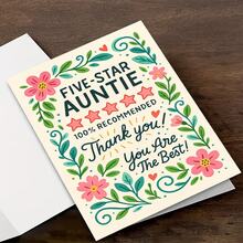 1pc Thank You Auntie Greeting Card - Floral Design Appreciation Card, Perfect For Family Celebrations, Mother's Day, Or Birthday Gift To Show Love And Gratitude, Heartfelt Message, Premium Cardstock, Highquality Print, Sentimental Keepsake, Mothers - Multicolor - View 8