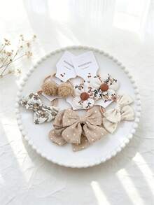 10pcs/Set Candy Color Floral Bow Hair Ties, No Pulling, High Elasticity, Sweet & Cute Hair Accessories - Multicolor - View 8