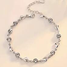 925 Sterling Silver Tennis Bracelet With Zirconia Inlay, Perfect For Daily Wear And Special Occasions - White - View 2