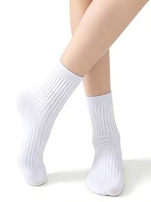 1/5/10雙女款中筒襪，白色中筒襪，Y2K可愛運動趣味襪，送給男朋友的禮物 - 彩色 - 查看 3