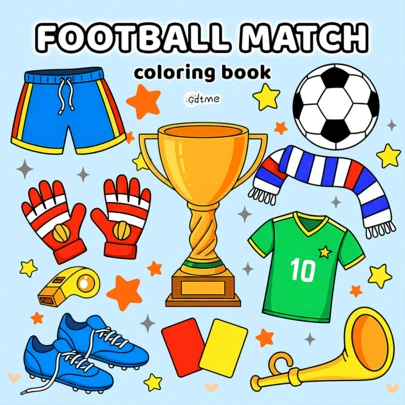 Libro de colorear de fútbol "Partido de fútbol" audaz y fácil para adolescentes de 3+, libro de actividades acogedor de 24 páginas a una sola cara de 7.9x7.9 pulgadas, libro de arte deportivo de la Copa Mundial para aliviar el estrés, regalo ideal para el Día del Padre, Día del Niño, cumpleaños, aficionado a los deportes