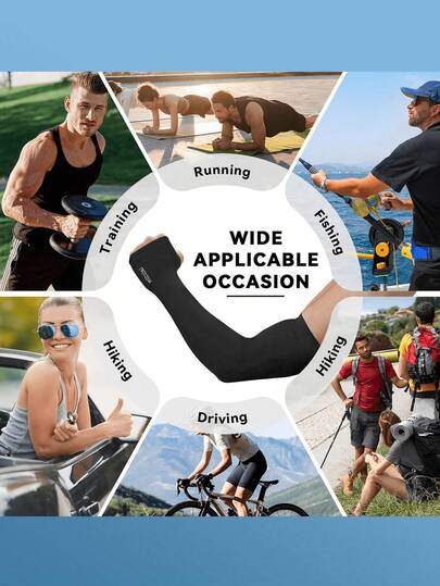 3 Pairs UV Protection Arm Sleeves, UPF 50+ Cooling Compression Sports Arm Sleeves, Unisex Basketball Arm Sleeves, School Halloween Accessory & Winter Arm Warmers