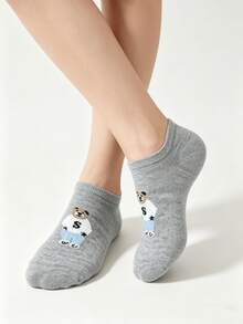 1/5 Pairs Cute Graffiti Casual Comfortable Breathable Spring/Summer Boat Socks - Multicolor - View 7