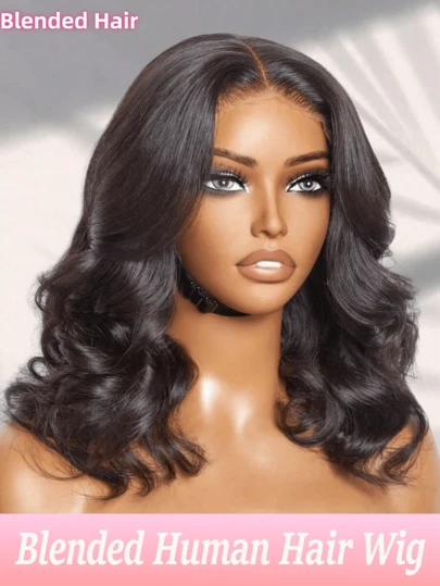 13*6 13x4 5*5 4*4 34英寸短款波波头假发，自然发际线蕾丝前假发，预先拔毛的巴西雷米真人发假发，蕾丝闭合假发，无胶假发，自然黑色，适合万圣节、圣诞派对及各种场合，是送给女性的绝佳礼物。