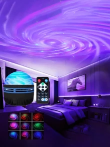 1个USB供电海洋波浪投影灯,生动的RGB LED夜灯投影仪营造浪漫的涟漪效果,适合作为玩具或生日礼物,也可用于游戏室、卧室、客厅、学校等场所。 - Q6投影燈 - 查看 10