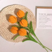 1/2/3/4/5/6/7/8件成品管毛絨鬱金香花束，可愛毛絨仿真花，無花粉免維護，永久保存，適合居家辦公室裝飾，送給女友、好朋友的節日禮物，多色可選 - 彩色 - 查看 54