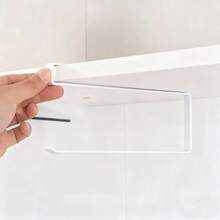 1pc White Iron Paper Towel Holder, Kitchen Storage Rack, No Drilling Required, Wall-Mounted Kitchen Paper Towel Rack, Suitable For Kitchen, Bathroom, Cabinet, Cupboard, Hanging Paper Towel Rack, Kitchen Organization Rack, No Drilling Iron Storage Rack - Multicolor - View 13