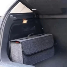 1pc Foldable Storage Box Felt Car Trunk Organizer With Lid, Tool Organizer Foldable Driver's Bag, Car Storage Pocket Without Storage Bag, Household Tool Kit, Luggage Organizer - A - View 5
