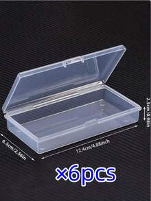 6pcs Transparent Plastic Storage Boxes With Hinged Lids - Clear Storage Boxes For DIY Crafts, Jewelry And Small Items, Secure Snap Closure, Stackable Design For Convenient Storage, Jewelry Storage Box 1PC - Clear - View 8