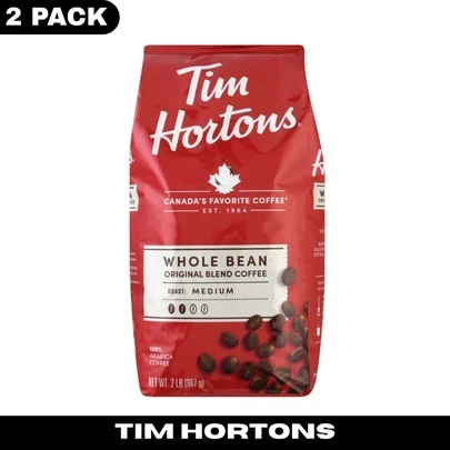 Tim Hortons Original Blend Medium Roast Whole Bean Coffee 2 Lb Bag