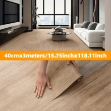 1 rollo de 40 cm x 3 m de papel tapiz autoadhesivo con diseño de grano de madera - Papel tapiz grueso con grano de madera, se puede pelar y pegar, adecuado para sala de estar, cocina, dormitorio, oficina y varios pisos interiores - A - Ver 14
