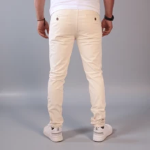 Stretch Gabardine Skinny Pants For Men John Silver - 黃色 - 查看 2