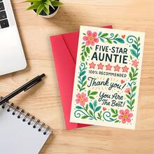 1pc Thank You Auntie Greeting Card - Floral Design Appreciation Card, Perfect For Family Celebrations, Mother's Day, Or Birthday Gift To Show Love And Gratitude, Heartfelt Message, Premium Cardstock, Highquality Print, Sentimental Keepsake, Mothers - Multicolor - View 6
