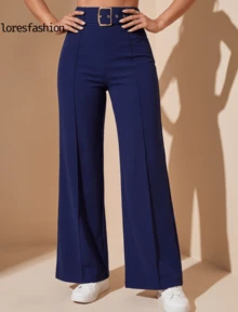 Women Pants - Navy Blue - View 5