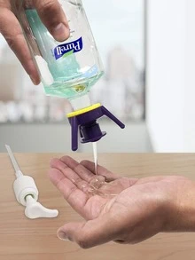 Soporte invertido para botellas en forma de triángulo, tapa de botella invertida, soporte de tres patas multifuncional, tapa antigoteo para botellas de gel de ducha y champú - A - Ver 10