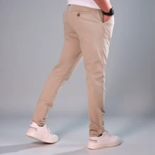 Stretch Gabardine Skinny Pants For Men John Silver - 米色 - 查看 3