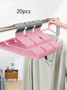 20pcs Modern Color Non-Slip Coated Clothes Hangers, Luxury Home Use - Multicolor - View 11