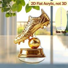 1 pieza Trofeo de fútbol plano 2D - Manos doradas sosteniendo el balón, adecuado para decoración de escritorio en eventos deportivos, oficina y hogar. No se necesita energía, material acrílico duradero, base estable. Regalo ideal para jugadores de fútbol, entrenadores y fanáticos. Exhibición de alta gama, diseño elegante, base giratoria, excelente regalo para entrenadores. - A - Ver 11