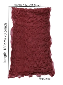 1 buc Eșarfă Hijab din șifon șifonat pentru femei, eșarfă lungă cu textură ondulată super elastică, eșarfă casual din poliester de culoare solidă, eșarfă de vacanță - Eșarfă lungă ondulată multicoloră - Vizualizare 10